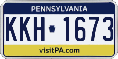 PA license plate KKH1673