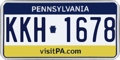 PA license plate KKH1678