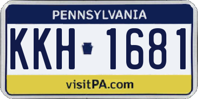 PA license plate KKH1681