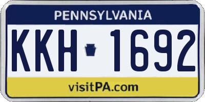 PA license plate KKH1692