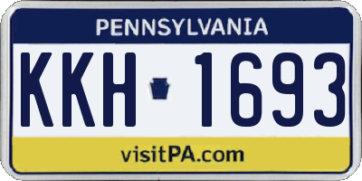 PA license plate KKH1693