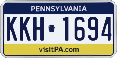 PA license plate KKH1694