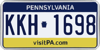 PA license plate KKH1698