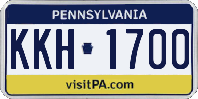 PA license plate KKH1700