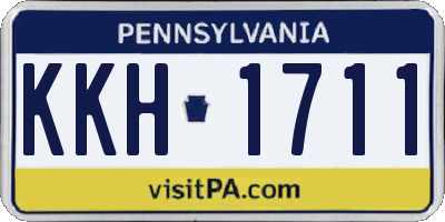 PA license plate KKH1711