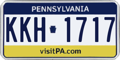 PA license plate KKH1717