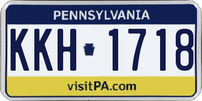 PA license plate KKH1718