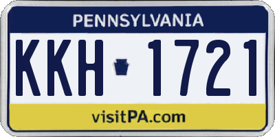 PA license plate KKH1721