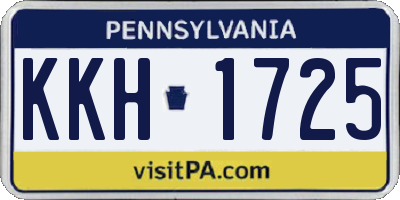 PA license plate KKH1725