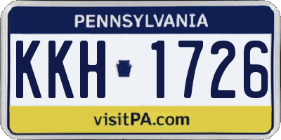 PA license plate KKH1726