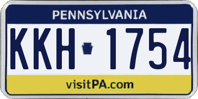 PA license plate KKH1754