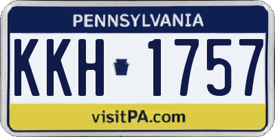 PA license plate KKH1757