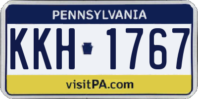 PA license plate KKH1767