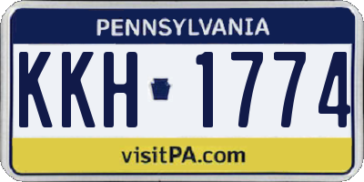 PA license plate KKH1774