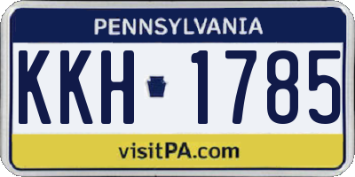 PA license plate KKH1785