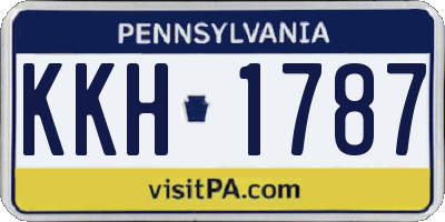 PA license plate KKH1787