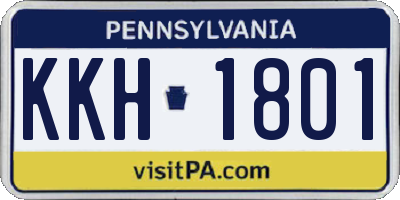 PA license plate KKH1801