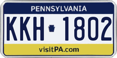 PA license plate KKH1802