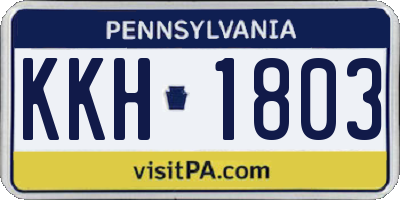 PA license plate KKH1803