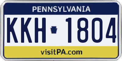 PA license plate KKH1804