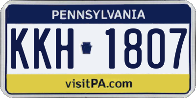 PA license plate KKH1807