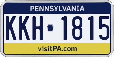 PA license plate KKH1815