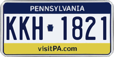 PA license plate KKH1821