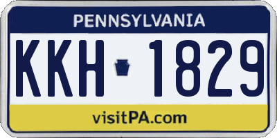 PA license plate KKH1829