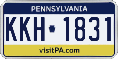 PA license plate KKH1831