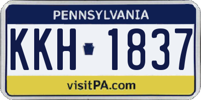PA license plate KKH1837
