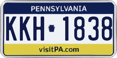 PA license plate KKH1838