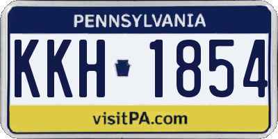 PA license plate KKH1854