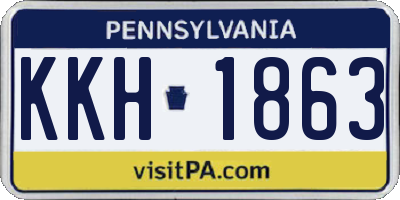 PA license plate KKH1863