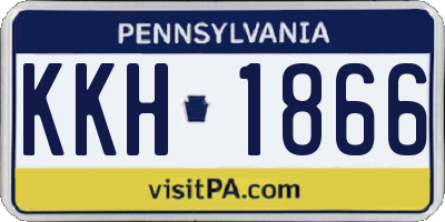 PA license plate KKH1866