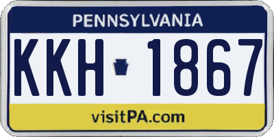 PA license plate KKH1867
