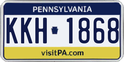 PA license plate KKH1868