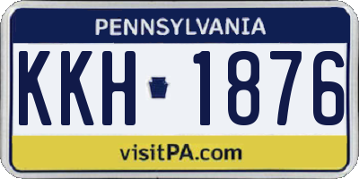 PA license plate KKH1876
