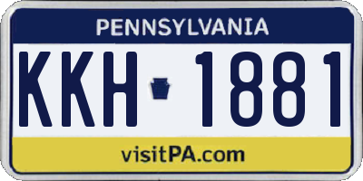 PA license plate KKH1881