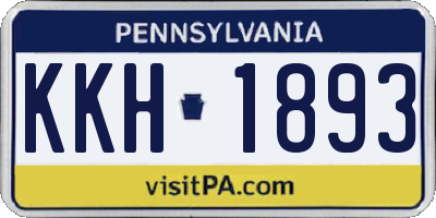PA license plate KKH1893
