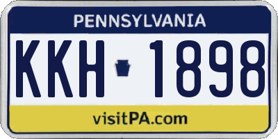 PA license plate KKH1898