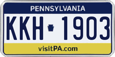 PA license plate KKH1903