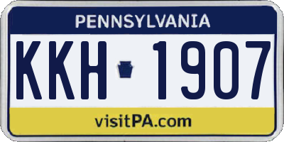 PA license plate KKH1907