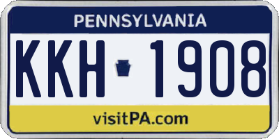 PA license plate KKH1908