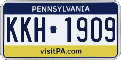 PA license plate KKH1909