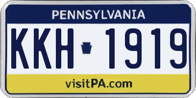 PA license plate KKH1919