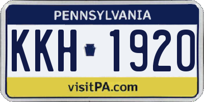 PA license plate KKH1920