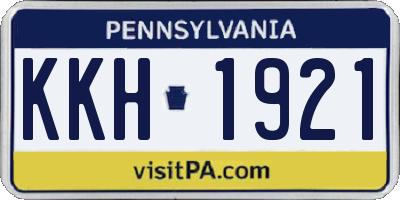 PA license plate KKH1921