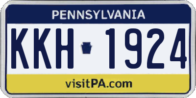 PA license plate KKH1924