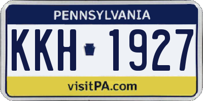 PA license plate KKH1927