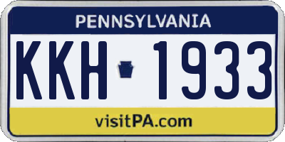 PA license plate KKH1933